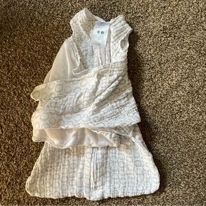 Halo White and Gray Baby Swaddle
